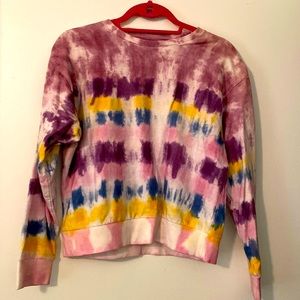 Mid length tie dye crew neck